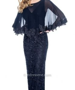 Formal Gowns Decode 1.8 - 184667 Floral Lace Embroidered Column Dress