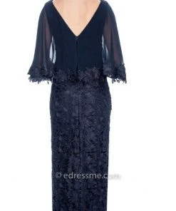 Formal Gowns Decode 1.8 - 184667 Floral Lace Embroidered Column Dress