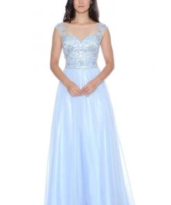 Decode 1.8 - Cap Sleeves Embellished Bodies A-Line Gown 182891