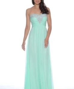 Formal Gowns Decode 1.8 - Crystal Stone Embellished Chiffon Gown 182556
