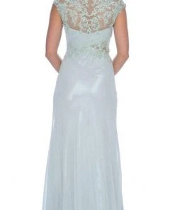 Formal Gowns Decode 1.8 - Embellished Cap Sleeve Bateau Neck Dress 182896