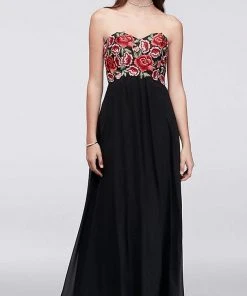 Decode 1.8 - Embroidered Sweetheart Evening Dress 184068 - 1 Pc. Black In Size 2 Available