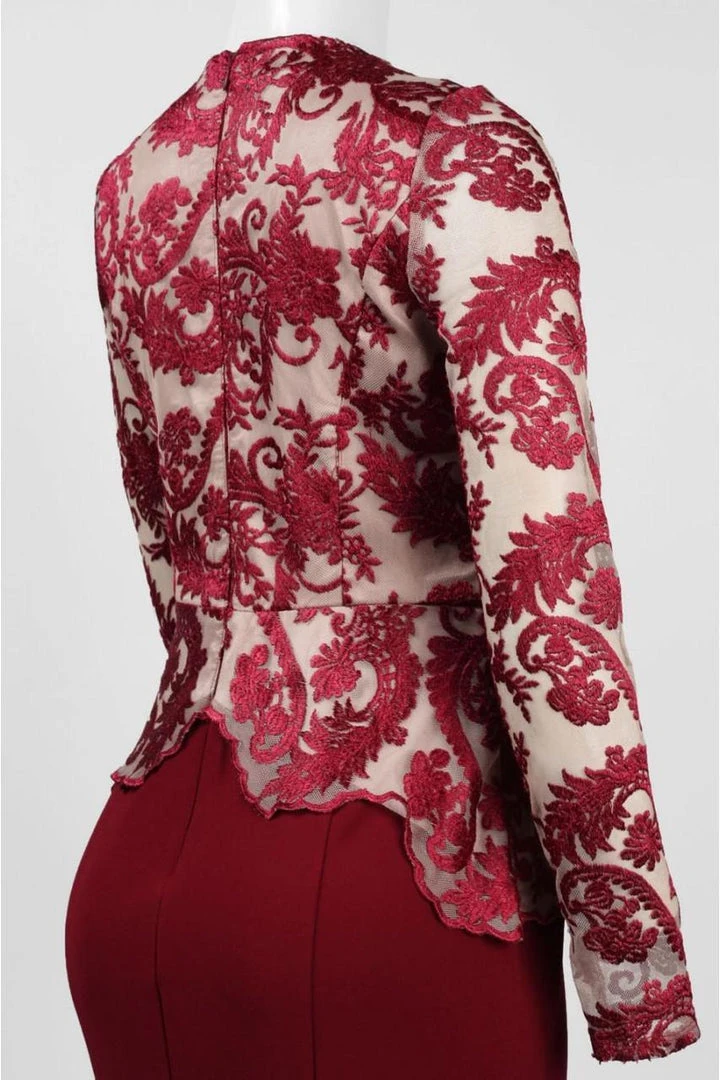 Formal Gowns Decode 1.8 - Embroidered V Neck Long Sleeves Long Dress 183794 5 Formal Gowns Decode 1.8 - Embroidered V Neck Long Sleeves Long Dress 183794