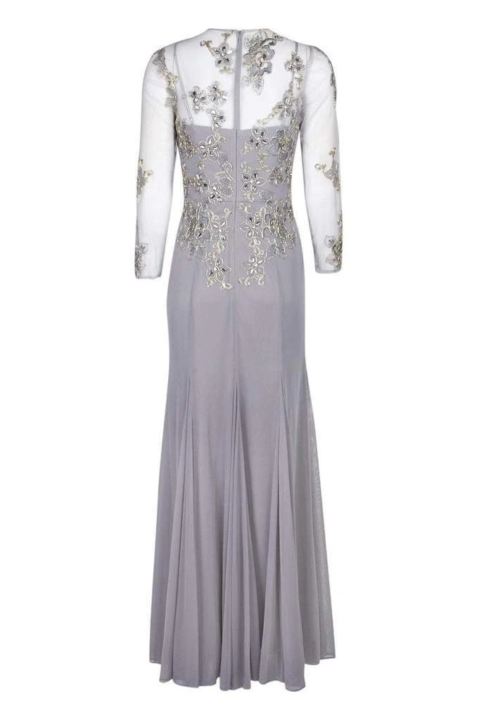 Decode 1.8 - Floral Embroidered V-Neck Trumpet Gown 184244 - 1 Pc Silver In Size 10 Available 5 Decode 1.8 - Floral Embroidered V-Neck Trumpet Gown 184244 - 1 Pc Silver In Size 10 Available