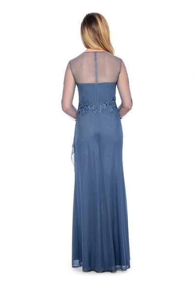 Formal Gowns Decode 1.8 - Jersey Knit Dress With Floral Lace Applique 183577 - 1 Pc Slate In Size 2 Available 4 Formal Gowns Decode 1.8 - Jersey Knit Dress With Floral Lace Applique 183577 - 1 Pc Slate In Size 2 Available