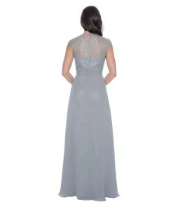 Formal Gowns Decode 1.8 - Lace Scoop Top Chiffon Gown 182924