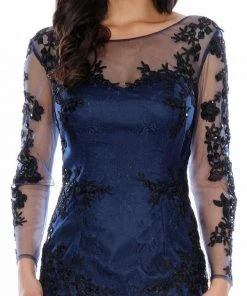 Cocktail Dresses Decode 1.8 Long Sleeve Illusion Bateau Neck Dress - 1 Pc Black Navy In Size 6 Available 8 Cocktail Dresses Decode 1.8 Long Sleeve Illusion Bateau Neck Dress - 1 Pc Black Navy In Size 6 Available