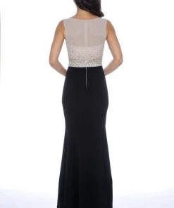 Formal Gowns Decode 1.8 - Rhinestones Beaded Top Two-Toned Evening Dress 182928