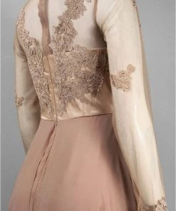 Mother Of The Bride Decode 1.8 - Sheer Long Sleeve Layered Chiffon Dress 182825