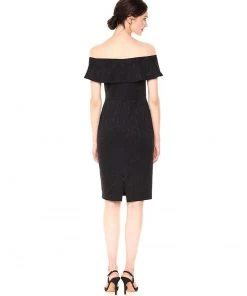 Donna Morgan - D5416M Jacquard Off-Shoulder Sheath Dress Cocktail Dresses 5 Donna Morgan - D5416M Jacquard Off-Shoulder Sheath Dress Cocktail Dresses