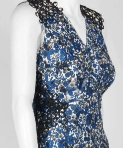 Elie Tahari - E40F9617 Floral Printed Crochet A-line Dress 11 Elie Tahari - E40F9617 Floral Printed Crochet A-line Dress