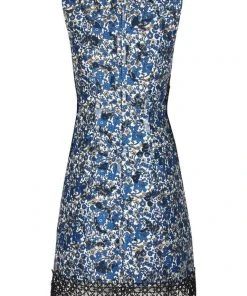 Elie Tahari - E40F9617 Floral Printed Crochet A-line Dress 10 Elie Tahari - E40F9617 Floral Printed Crochet A-line Dress