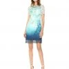 Elie Tahari - E507P607 Floral Lace Jewel Neck Sheath Dress