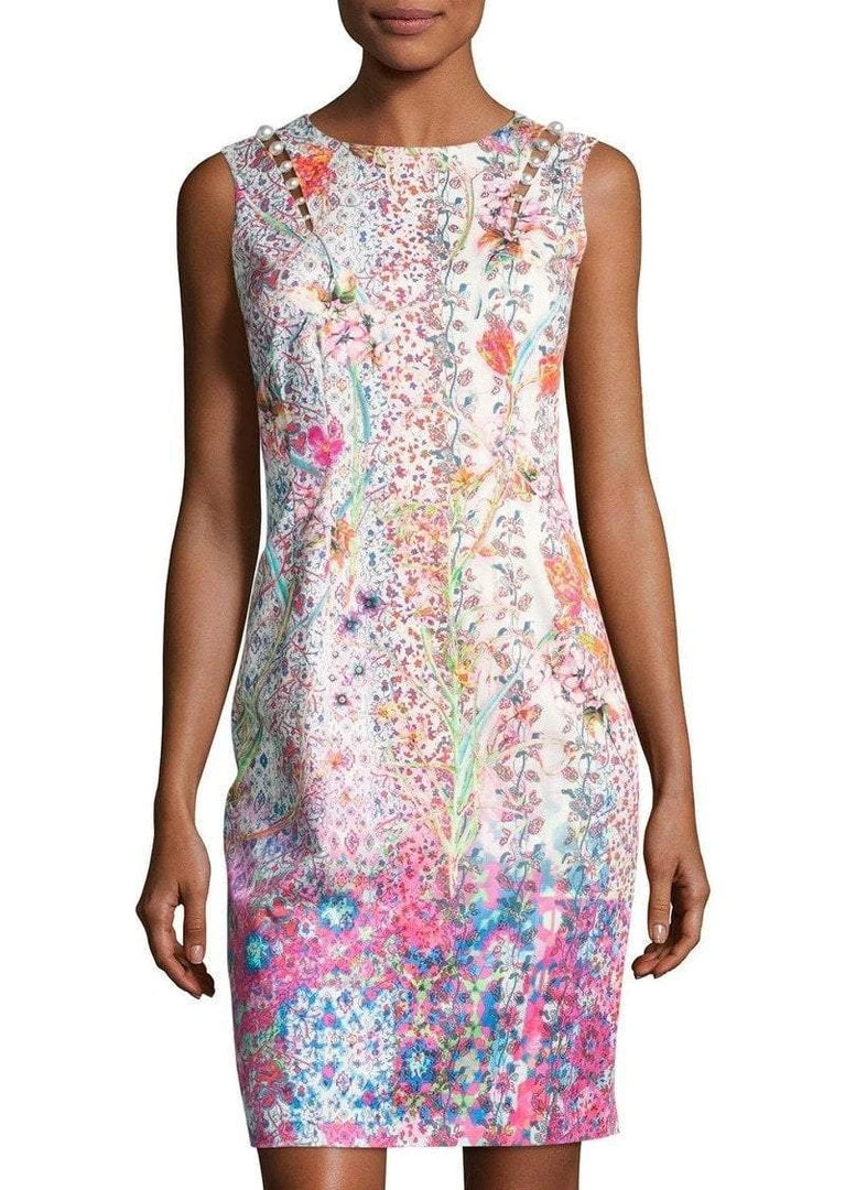 Cocktail Dresses Elie Tahari - E6033607 Multi-Print Jewel Neck Sheath Dress 3 Cocktail Dresses Elie Tahari - E6033607 Multi-Print Jewel Neck Sheath Dress