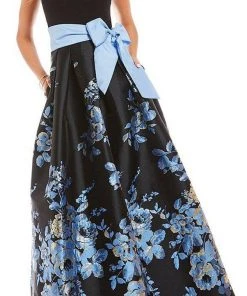 Formal Gowns Eliza J Evening - EJ8M8380 Two Tone Floral Printed A-line Dress