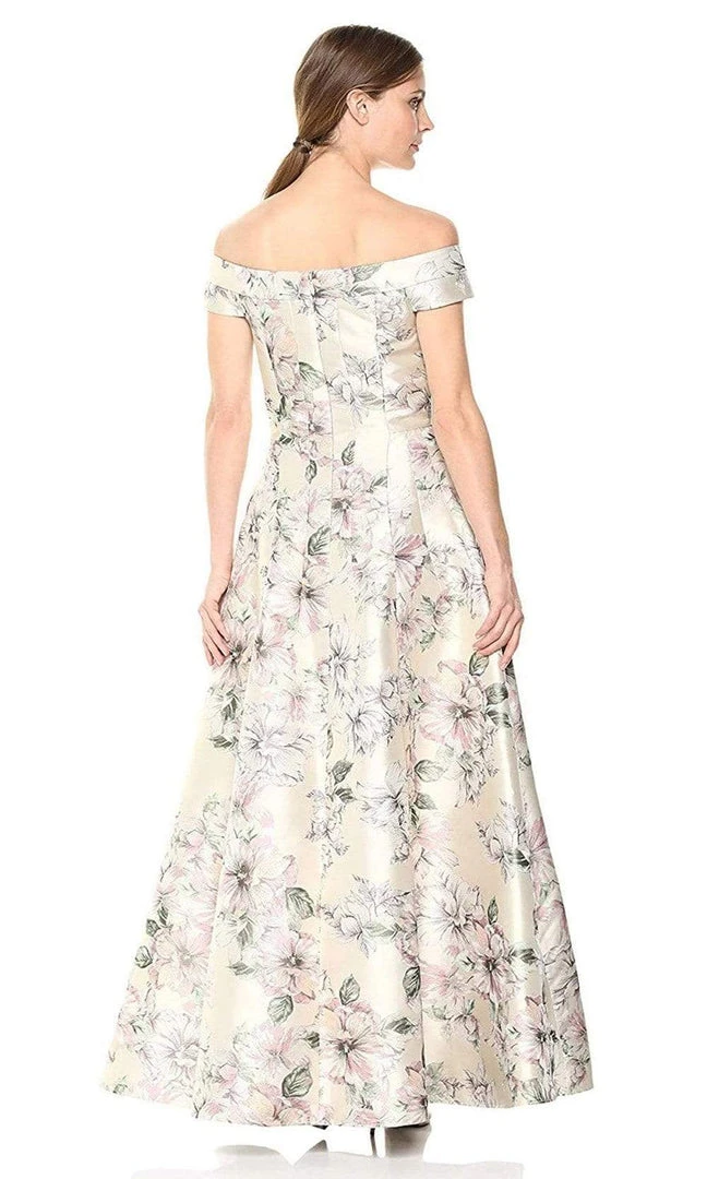 Long Dresses Eliza J Evening - Floral Printed Off-Shoulder A-line Dress EJ8M8107 - 1 Pc Blush In Size 12 Available 4 Long Dresses Eliza J Evening - Floral Printed Off-Shoulder A-line Dress EJ8M8107 - 1 Pc Blush In Size 12 Available