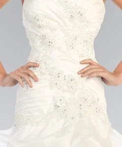 Elizabeth K Bridal - GL1032 Strapless Floral Appliqued Trumpet Wedding Gown 9 Elizabeth K Bridal - GL1032 Strapless Floral Appliqued Trumpet Wedding Gown