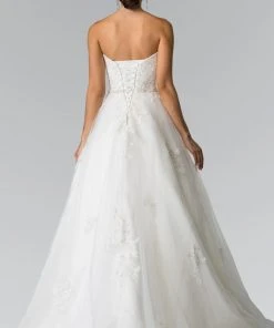 Elizabeth K Bridal - GL2370 Strapless Beaded Ballgown Formal Gowns