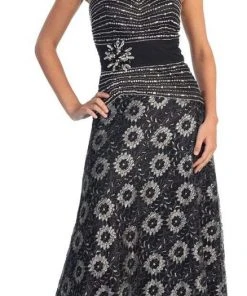 Formal Gowns Elizabeth K - GL1002 Daisy Printed Embellished Sweetheart Dress