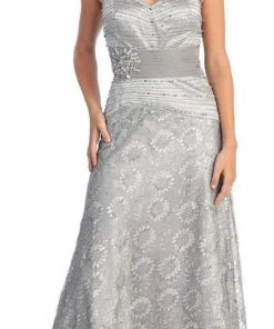 Formal Gowns Elizabeth K - GL1002 Daisy Printed Embellished Sweetheart Dress 8 Formal Gowns Elizabeth K - GL1002 Daisy Printed Embellished Sweetheart Dress