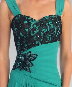 Formal Gowns Elizabeth K - GL1004 Lace Embellished Sweetheart Chiffon Dress 11 Formal Gowns Elizabeth K - GL1004 Lace Embellished Sweetheart Chiffon Dress