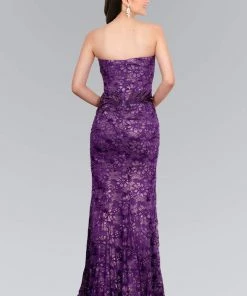 Elizabeth K - GL1006 Strapless Sweetheart Lace Long Dress