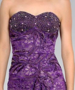 Elizabeth K - GL1006 Strapless Sweetheart Lace Long Dress