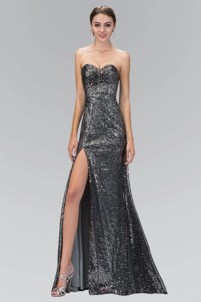 Elizabeth K - GL1012 Strapless Long Dress With Slit 3 Elizabeth K - GL1012 Strapless Long Dress With Slit