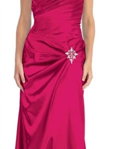 Elizabeth K - GL1019 Spliced Ruching Charmeuse Gown Formal Gowns