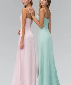 Formal Gowns Elizabeth K - GL1020 Jewel Accented Fan Bustline Chiffon Dress 5 Formal Gowns Elizabeth K - GL1020 Jewel Accented Fan Bustline Chiffon Dress