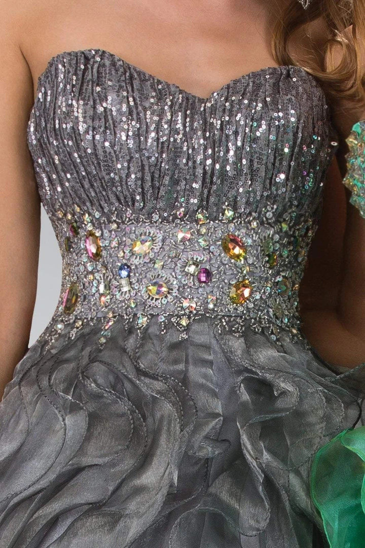 Elizabeth K - GL1026 Jeweled Sweetheart Long Ruffled Dress Formal Gowns 7 Elizabeth K - GL1026 Jeweled Sweetheart Long Ruffled Dress Formal Gowns