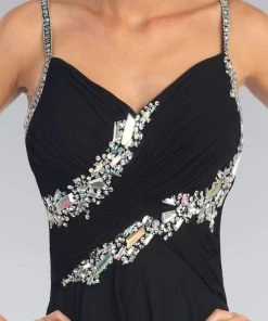 Elizabeth K - GL1031 Bejeweled Ruched Sweetheart Chiffon Dress Formal Gowns 8 Elizabeth K - GL1031 Bejeweled Ruched Sweetheart Chiffon Dress Formal Gowns