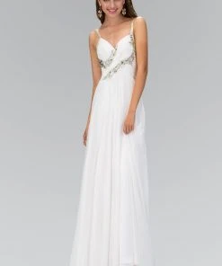 Elizabeth K - GL1031 Bejeweled Ruched Sweetheart Chiffon Dress Formal Gowns 10 Elizabeth K - GL1031 Bejeweled Ruched Sweetheart Chiffon Dress Formal Gowns