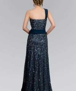 Elizabeth K - GL1049 Sequined One Shoulder Strap Sweetheart Dress Formal Gowns 17 Elizabeth K - GL1049 Sequined One Shoulder Strap Sweetheart Dress Formal Gowns