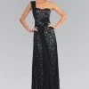 Elizabeth K - GL1049 Sequined One Shoulder Strap Sweetheart Dress Formal Gowns