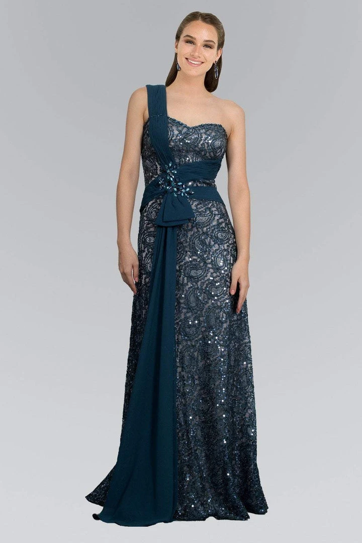 Elizabeth K - GL1049 Sequined One Shoulder Strap Sweetheart Dress Formal Gowns 9 Elizabeth K - GL1049 Sequined One Shoulder Strap Sweetheart Dress Formal Gowns