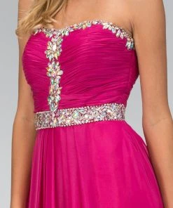 Formal Gowns Elizabeth K - GL1058 Shirred Chiffon Sweetheart A-Line Gown