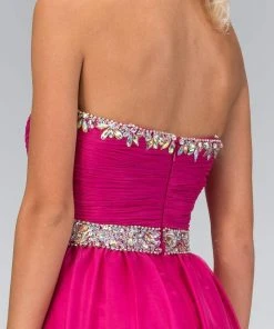 Formal Gowns Elizabeth K - GL1058 Shirred Chiffon Sweetheart A-Line Gown