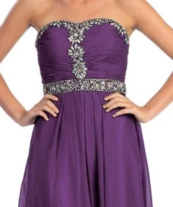 Formal Gowns Elizabeth K - GL1058 Shirred Chiffon Sweetheart A-Line Gown