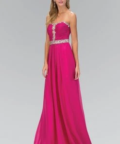 Formal Gowns Elizabeth K - GL1058 Shirred Chiffon Sweetheart A-Line Gown