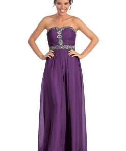Formal Gowns Elizabeth K - GL1058 Shirred Chiffon Sweetheart A-Line Gown