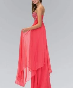 Formal Gowns Elizabeth K - GL1061 Medallion Accented Sweetheart Chiffon Gown 9 Formal Gowns Elizabeth K - GL1061 Medallion Accented Sweetheart Chiffon Gown