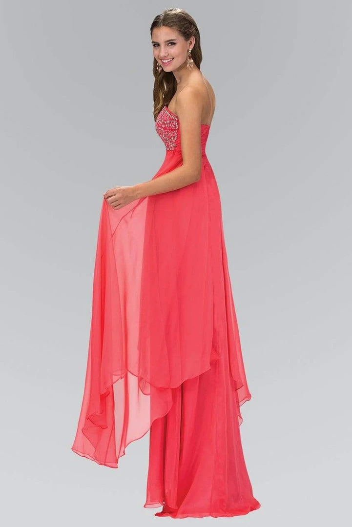 Formal Gowns Elizabeth K - GL1061 Medallion Accented Sweetheart Chiffon Gown 4 Formal Gowns Elizabeth K - GL1061 Medallion Accented Sweetheart Chiffon Gown