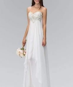 Formal Gowns Elizabeth K - GL1061 Medallion Accented Sweetheart Chiffon Gown 11 Formal Gowns Elizabeth K - GL1061 Medallion Accented Sweetheart Chiffon Gown