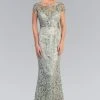 Elizabeth K - GL1065 Bead Embellished Lace Sheath Dress Formal Gowns 1 Elizabeth K - GL1065 Bead Embellished Lace Sheath Dress Formal Gowns