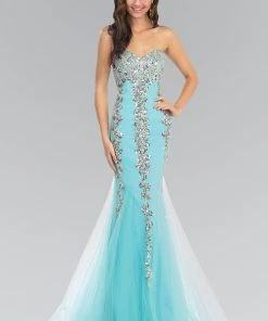 Formal Gowns Elizabeth K - GL1067 Strapless Sequin Accented Trumpet Gown
