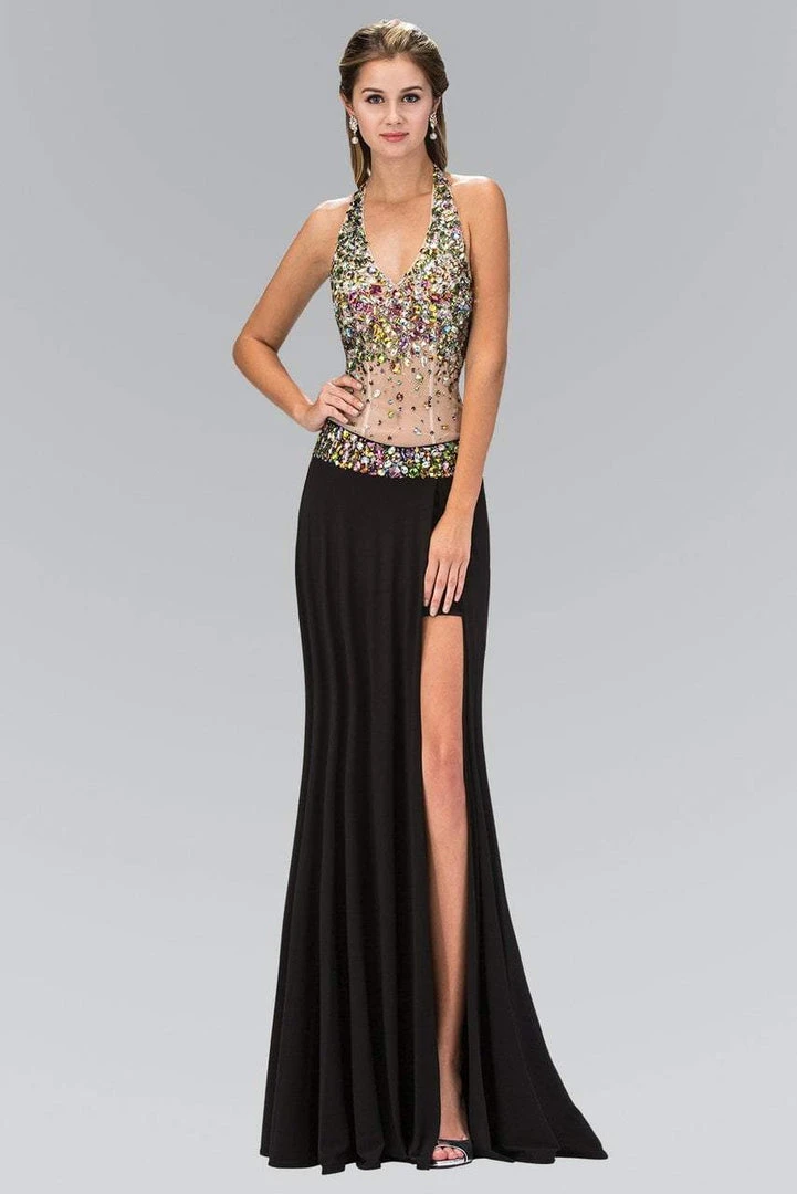 Elizabeth K - GL1070 Jeweled Halter Neck Jersey Trumpet Dress Formal Gowns 3 Elizabeth K - GL1070 Jeweled Halter Neck Jersey Trumpet Dress Formal Gowns