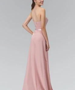 Formal Gowns Elizabeth K - GL1078 Pleated Sweetheart Jewel Embellished Dress