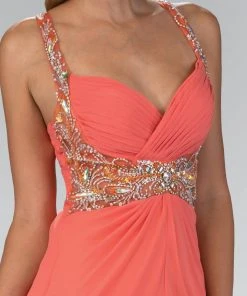 Elizabeth K - GL1082 Jeweled Ruched Sweetheart Chiffon Dress 7 Elizabeth K - GL1082 Jeweled Ruched Sweetheart Chiffon Dress