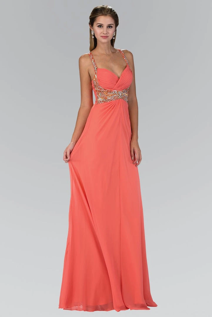 Elizabeth K - GL1082 Jeweled Ruched Sweetheart Chiffon Dress 3 Elizabeth K - GL1082 Jeweled Ruched Sweetheart Chiffon Dress